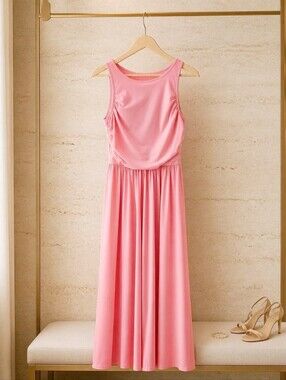 Grace Karin Coral Peachy Pink Sleeveless Maxi Dress
